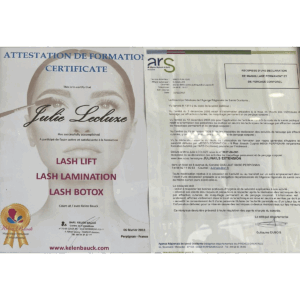 Attestation de formation Julie Lecluze Lash lift
