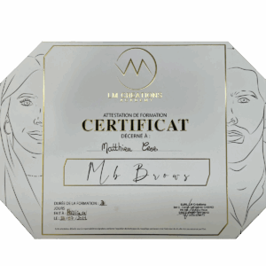 Certificat LM Creations Mb Brows Matthieu Cros