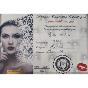 France concours esthétique championnat Julie Lecluze Expert Lash Lift