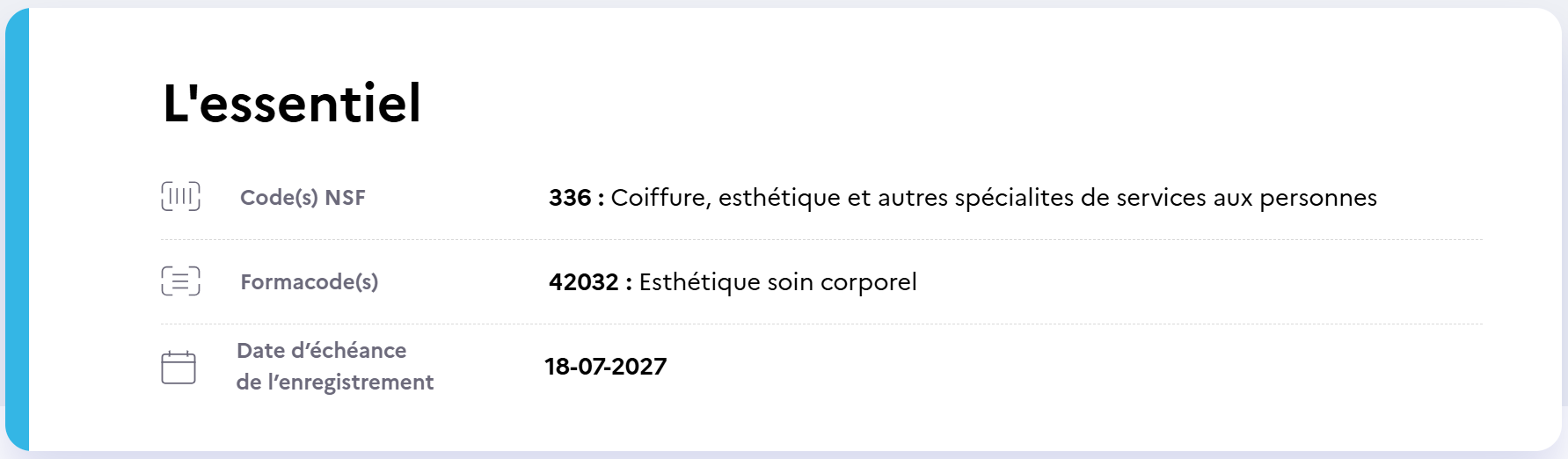 Certifications RS 7238 Appliquer les techniques d'extensions de cils