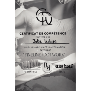 Certificat de compétence Julie nails Lecluze Salon d'esthétique Perpiagnan